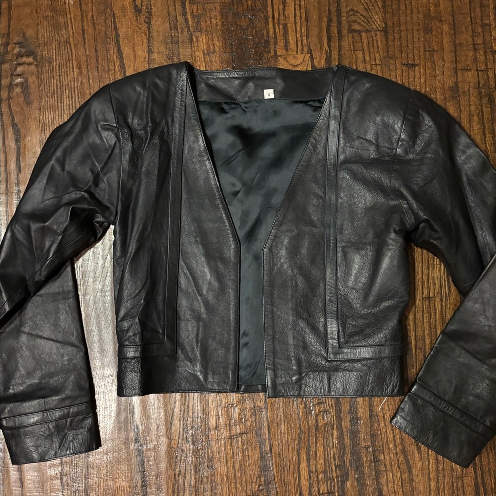 Vintage Leather cropped Women's Jacket
